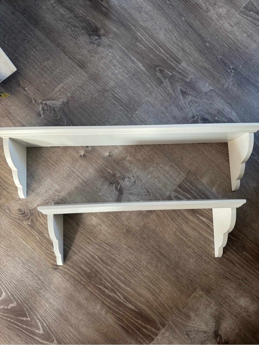 Classic White Wood Wall Shelves - Set of 2